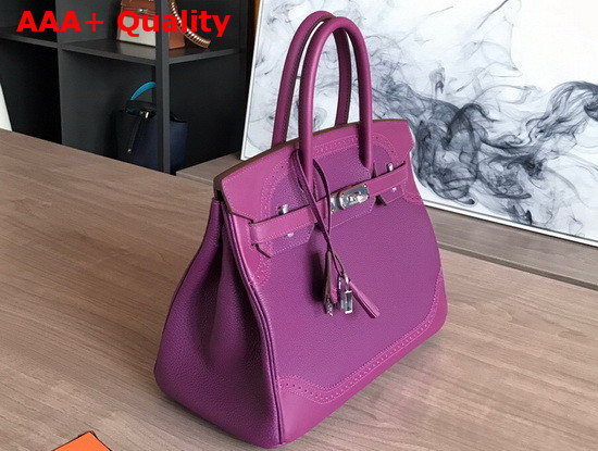 Hermes Birkin 30 Purple Togo Calfskin and Lace Swift Calfskin Replica