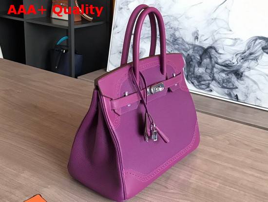 Hermes Birkin 30 Purple Togo Calfskin and Lace Swift Calfskin Replica