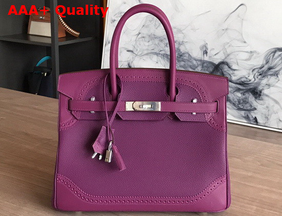 Hermes Birkin 30 Purple Togo Calfskin and Lace Swift Calfskin Replica