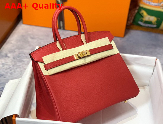 Hermes Birkin 30 Red Epsom Calfskin Replica