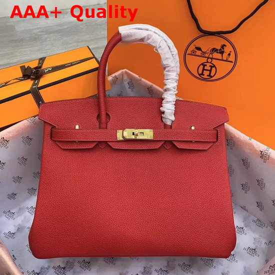 Hermes Birkin 30 Red Togo Calfskin Replica