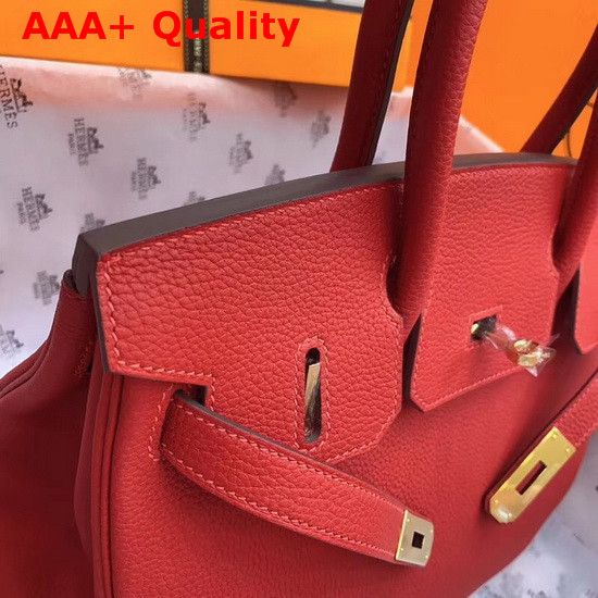 Hermes Birkin 30 Red Togo Calfskin Replica