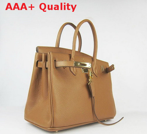 Hermes Fake Hermes Birkin 30 in Tan Leather with Gold Hardware Replica