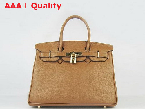 Hermes Fake Hermes Birkin 30 in Tan Leather with Gold Hardware Replica