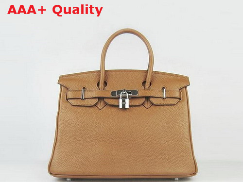 Hermes Birkin 30 Tan Leather Silver Hardware Replica