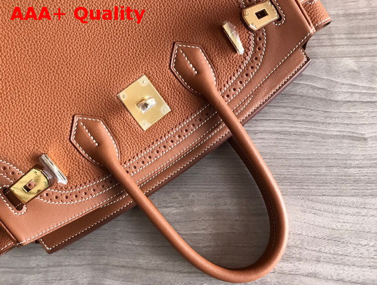 Hermes Birkin 30 Tan Togo Calfskin and Lace Swift Calfskin Replica