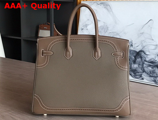 Hermes Birkin 30 Taupe Togo Calfskin and Lace Swift Calfskin Replica