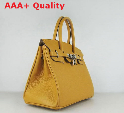 Hermes Fake Hermes Birkin 30 Yellow Togo Leather Silver Hardware Replica