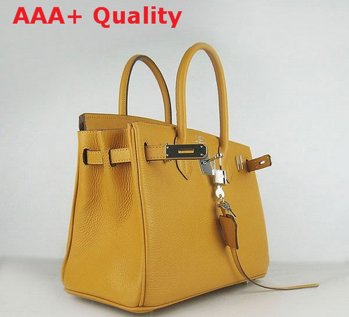 Hermes Fake Hermes Birkin 30 Yellow Togo Leather Silver Hardware Replica