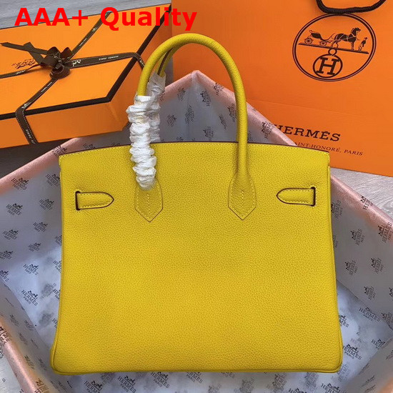 Hermes Birkin 30 Yellow Togo Calfskin Replica