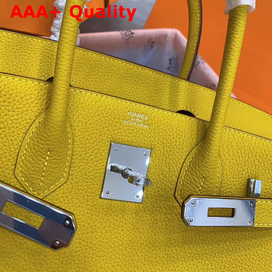 Hermes Birkin 30 Yellow Togo Calfskin Replica