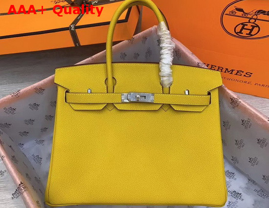 Hermes Birkin 30 Yellow Togo Calfskin Replica