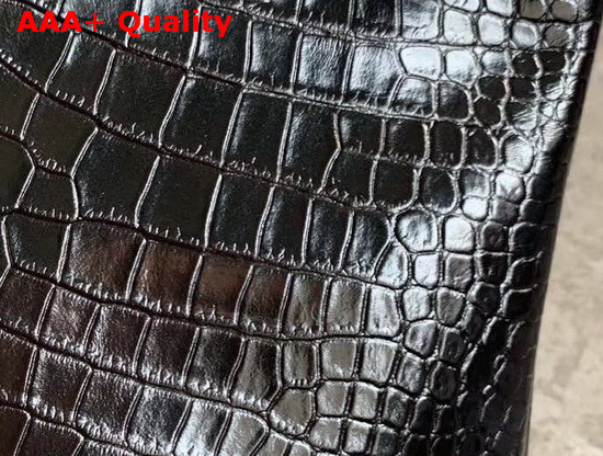 Hermes Birkin 30 in Black Crocodile Embossed Calfskin Replica