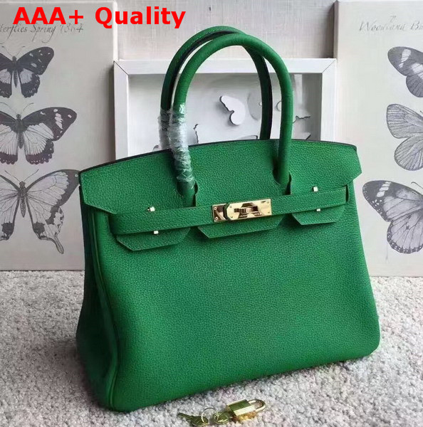 Hermes Birkin 30 in Green Togo Leather with Gold Hardware Replica