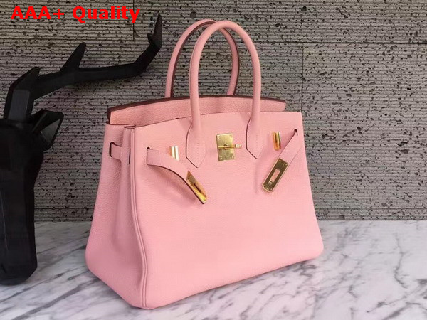 Hermes Birkin 30 in Pink Togo Leather with Gold Lock Replica