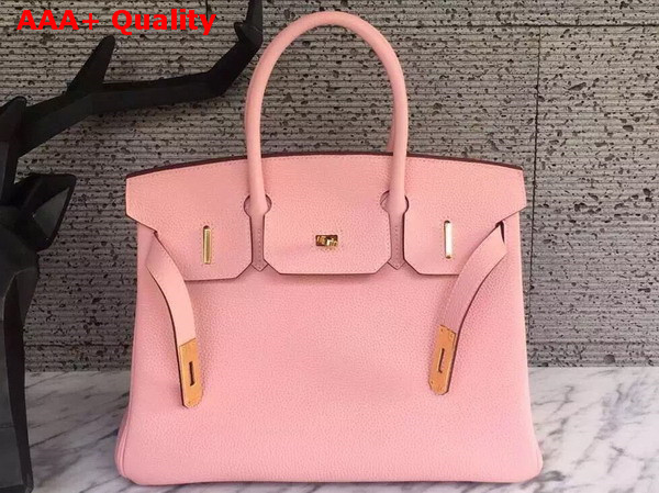 Hermes Birkin 30 in Pink Togo Leather with Gold Lock Replica