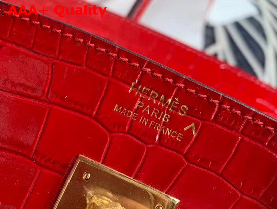 Hermes Birkin 30 in Red Crocodile Embossed Calfskin Replica