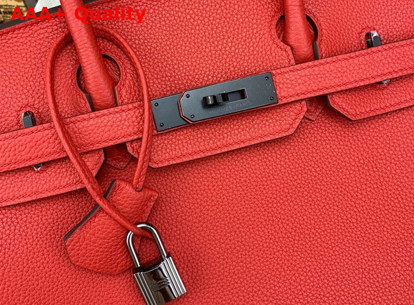 Hermes Birkin 30 in Red Togo Calfskin with Orange Lining Replica