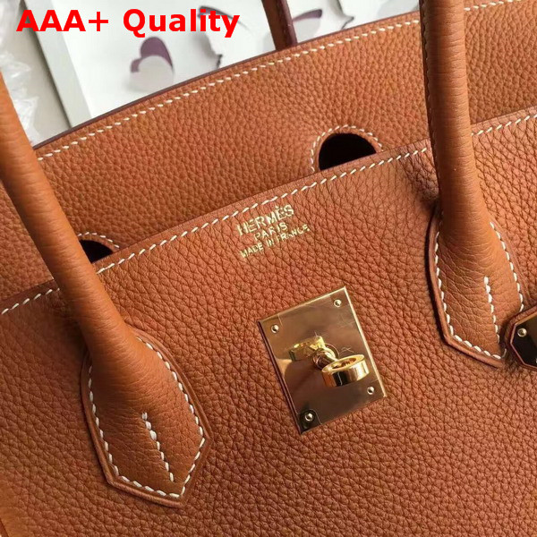 Hermes Birkin 30 in Tan Togo Leather with Silver Lock Replica