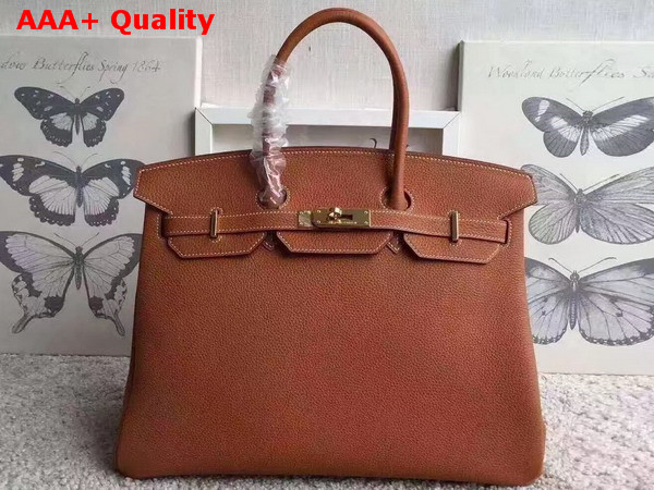 Hermes Birkin 30 in Tan Togo Leather with Silver Lock Replica