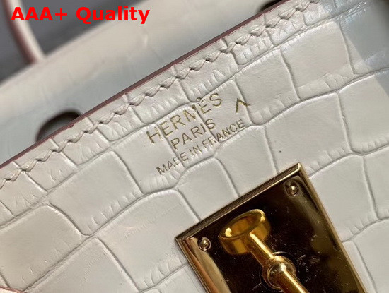 Hermes Birkin 30 in White Crocodile Embossed Calfskin Replica