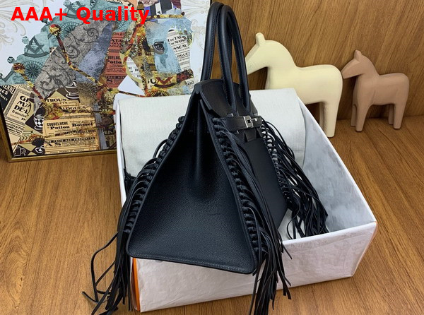 Hermes Birkin 30cm Sellier Anate Black Evergrain Leather Replica