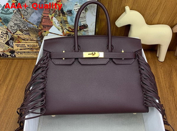 Hermes Birkin 30cm Sellier Anate Wine Red Evergrain Leather Replica