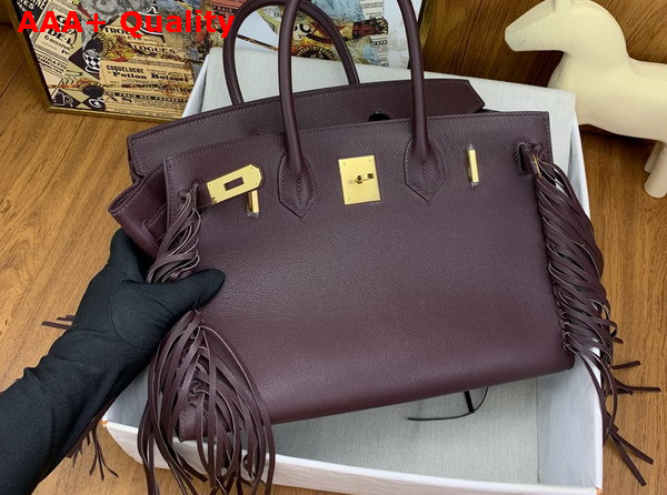 Hermes Birkin 30cm Sellier Anate Wine Red Evergrain Leather Replica