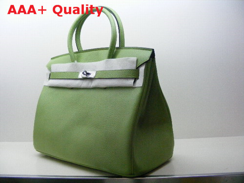 Hermes Birkin 35 Apple Green Togo Leather With Silver Replica