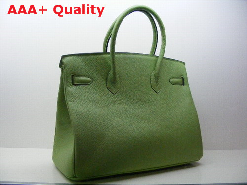 Hermes Birkin 35 Apple Green Togo Leather With Silver Replica