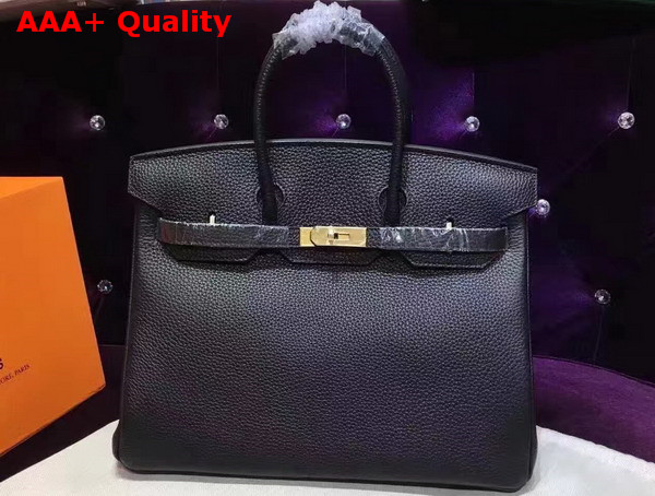 Hermes Birkin 35 Black Togo Leather Gold Hardware Replica