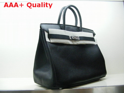 Hermes Birkin 35 Black Togo Leather With Silver Replica