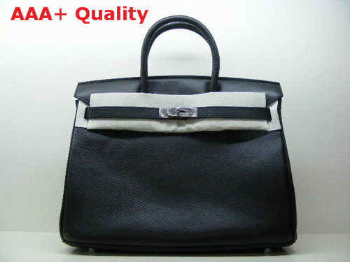 Hermes Birkin 35 Black Togo Leather With Silver Replica