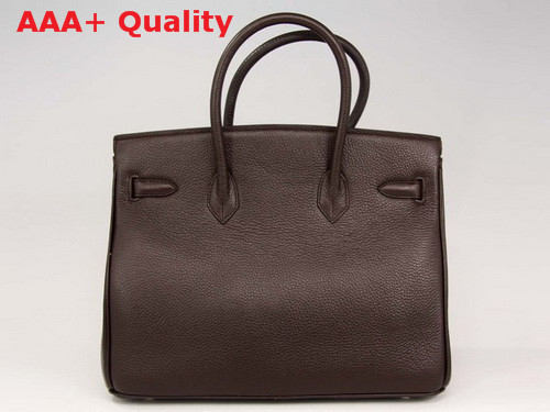 Hermes Birkin 35 Chocolate Togo Leather With Silver Replica