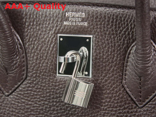 Hermes Birkin 35 Chocolate Togo Leather With Silver Replica