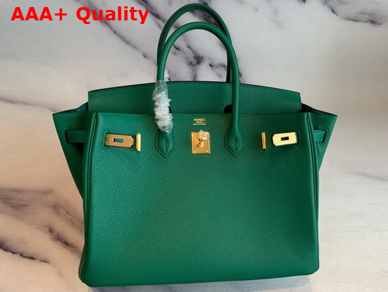 Hermes Birkin 35 Green Togo Calfskin Hand Stitching Replica