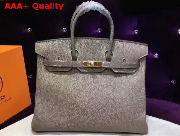 Hermes Birkin 35 Grey Togo Leather Gold Hardware Replica