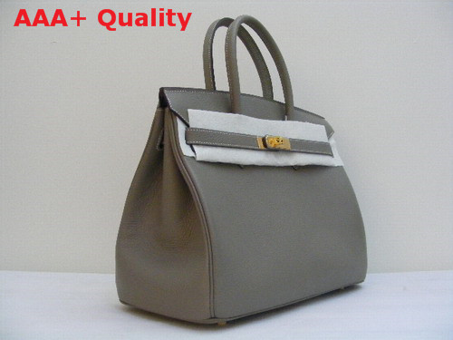 Hermes Birkin 35 Grey Togo Leather With Gold Replica