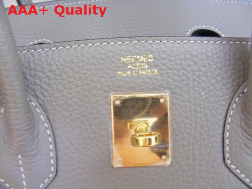 Hermes Birkin 35 Grey Togo Leather With Gold Replica