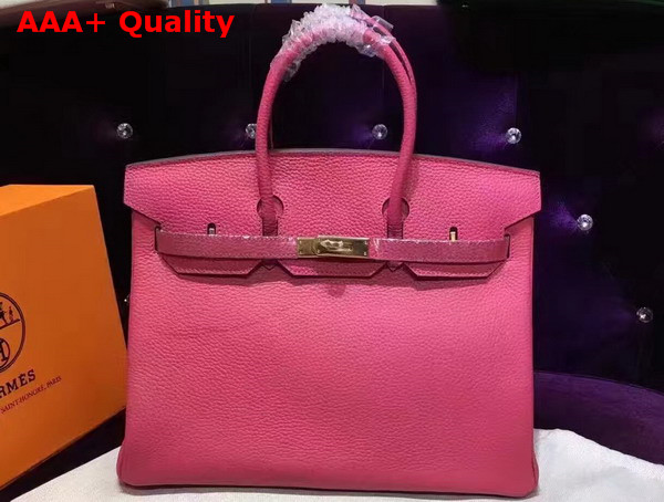 Hermes Birkin 35 Hot Pink Togo Leather Gold Hardware Replica