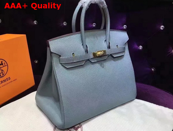 Hermes Birkin 35 Light Blue Togo Leather Gold Hardware Replica