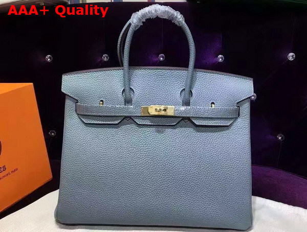 Hermes Birkin 35 Light Blue Togo Leather Gold Hardware Replica