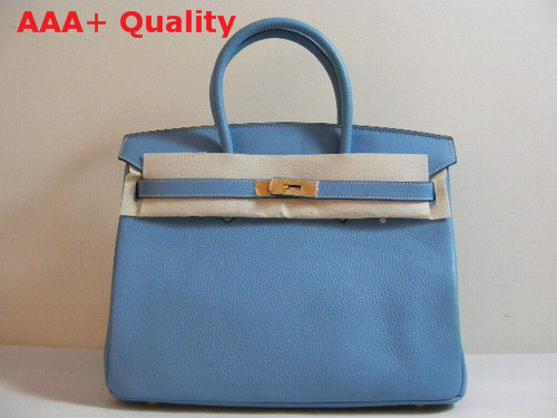 Hermes Birkin 35 Light Blue Togo Leather With Gold Replica