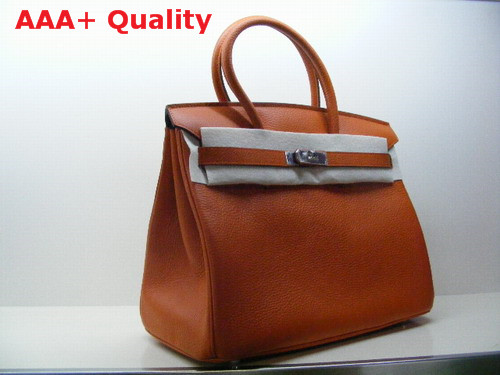 Hermes Birkin 35 in Orange Togo Leather With Silver Replica