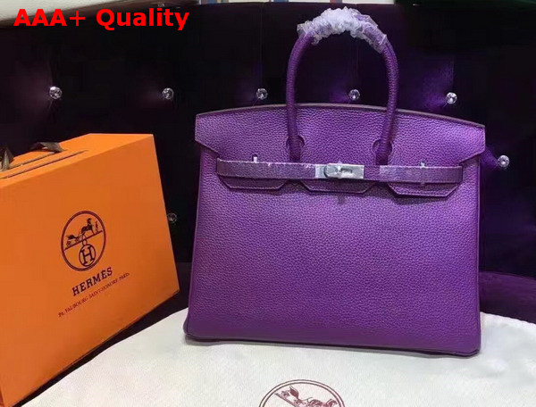 Hermes Birkin 35 Purple Togo Leather Silver Hardware Replica