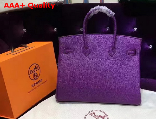 Hermes Birkin 35 Purple Togo Leather Silver Hardware Replica