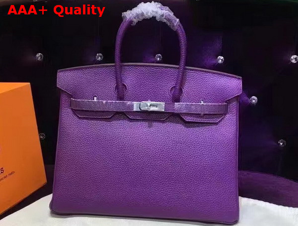 Hermes Birkin 35 Purple Togo Leather Silver Hardware Replica