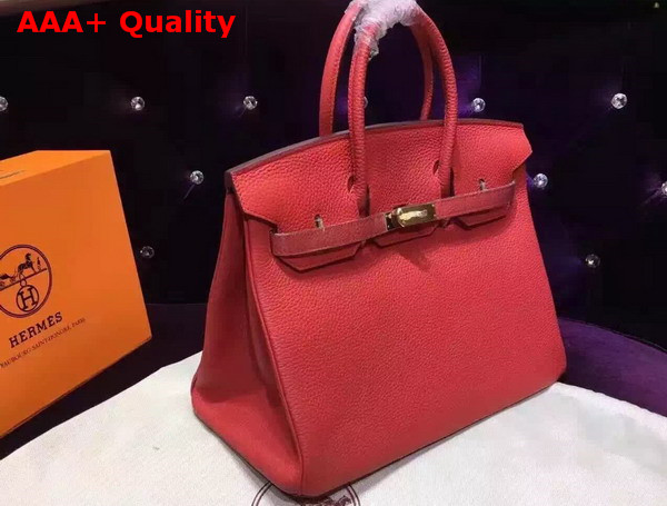 Hermes Birkin 35 Red Togo Leather Gold Hardware Replica