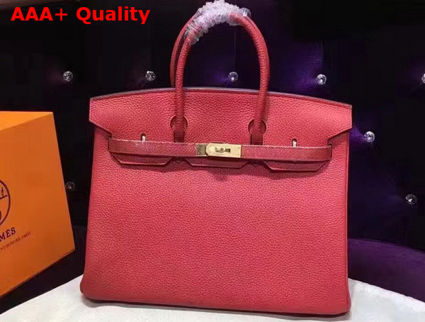 Hermes Birkin 35 Red Togo Leather Gold Hardware Replica