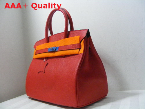 Hermes Birkin 35 Red Togo Leather With Silver Replica